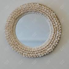 Boho Cowrie Shell Wall Mirror: Handmade Coastal Decor