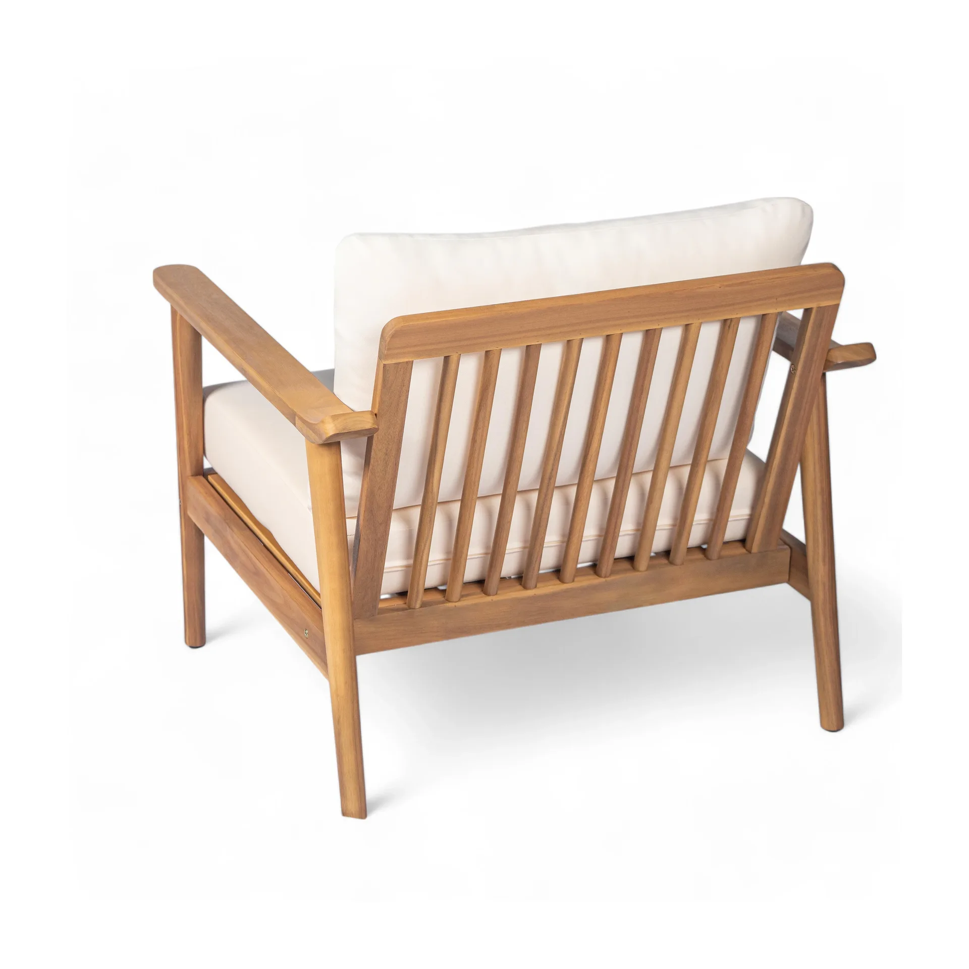 Wesley Mid-Century Modern Wood Armchair