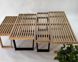 Natural Oak Slat Bench