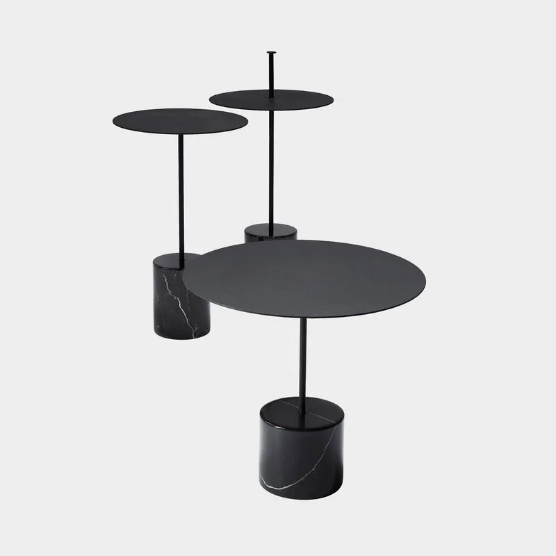 Wendelbo Calibre Round Black Marble Accent Table