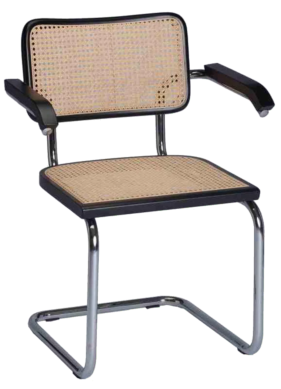 Breuer Cesca Black Cane Cantilever Dining Chair