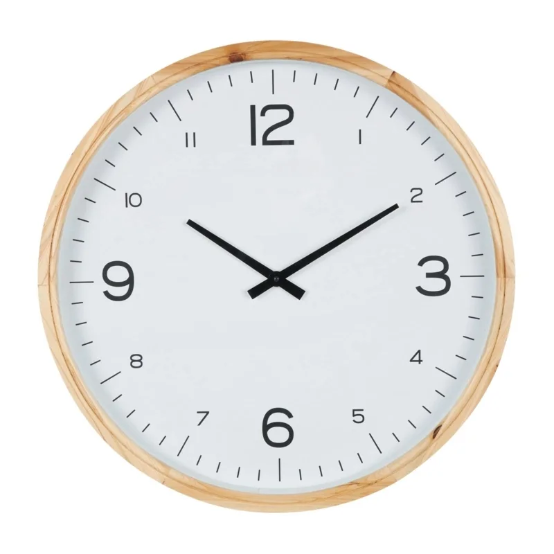 Natural Wood Round Wall Clock