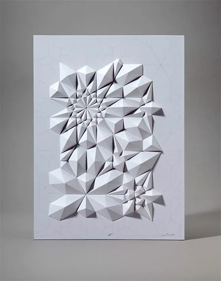 Matt Shlian Geometric Framed 3D Paper Art