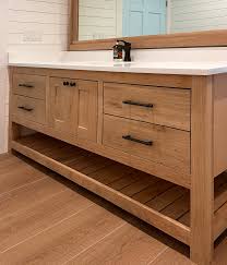 Natural Oak Double Bathroom Vanity