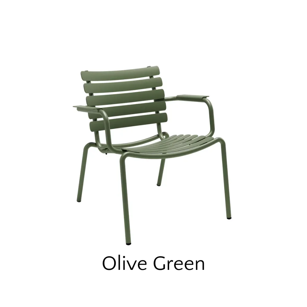 ALUA Olive Green Aluminum Outdoor Lounge Chair