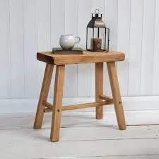 Rustic Rectangular Wooden Stool