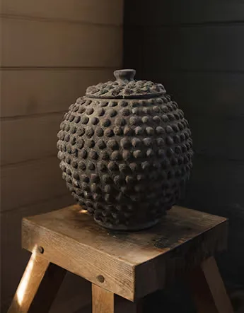 African Lobi African Decorative Spiked Jar