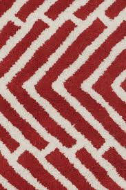 Chandra Davin Red and White Wool Area Rug