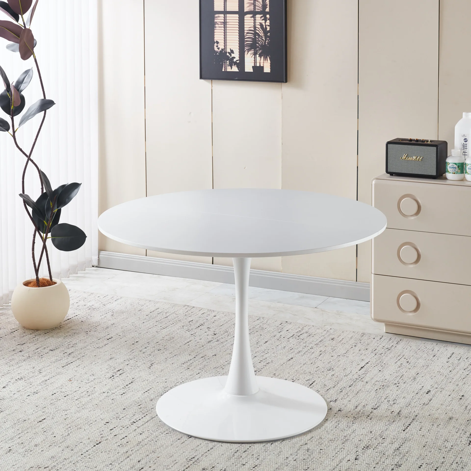White Round Pedestal Dining Table
