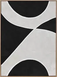 Helix Abstract Black and Cream Wall Art