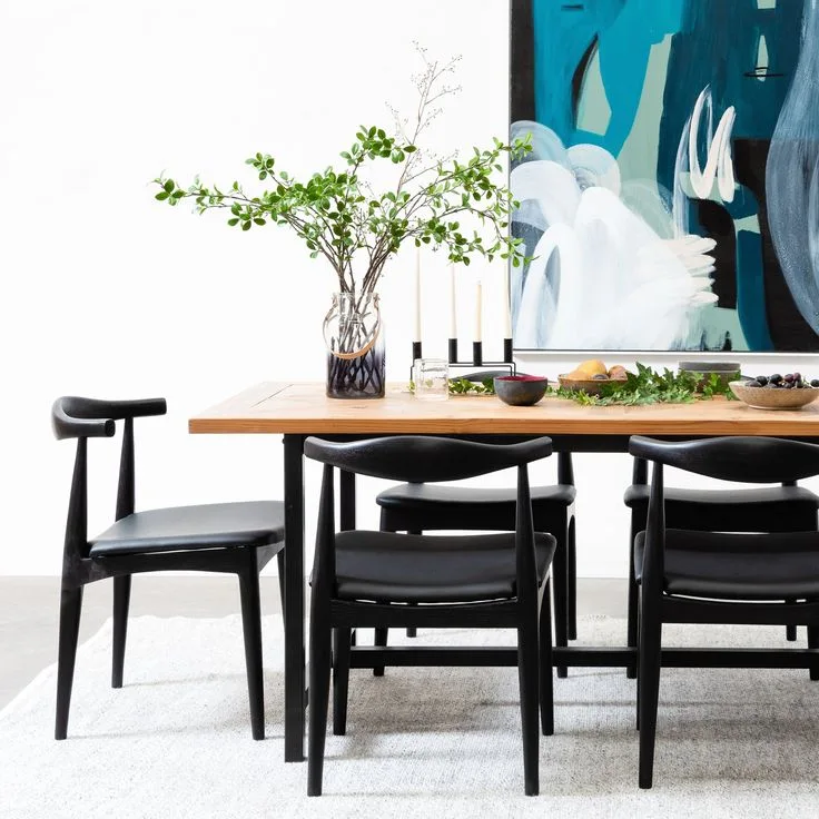 Elbow Chair Black Wood Dining Chair