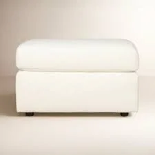 Damari White Rectangular Upholstered Ottoman