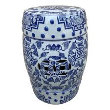 Blue and White Porcelain Garden Stool