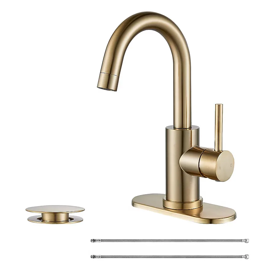 Modern Brushed Gold Bathroom Faucet