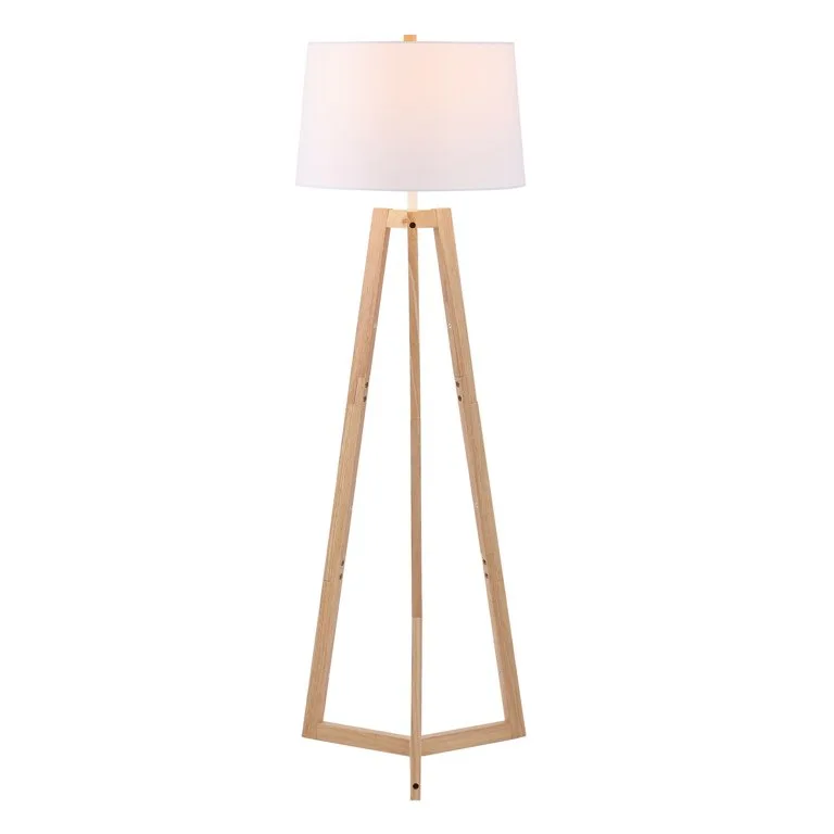 Ismeria Natural Wood Tripod Floor Lamp