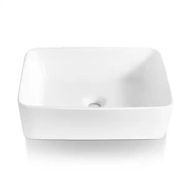Sinber White Rectangular Ceramic Vessel Sink