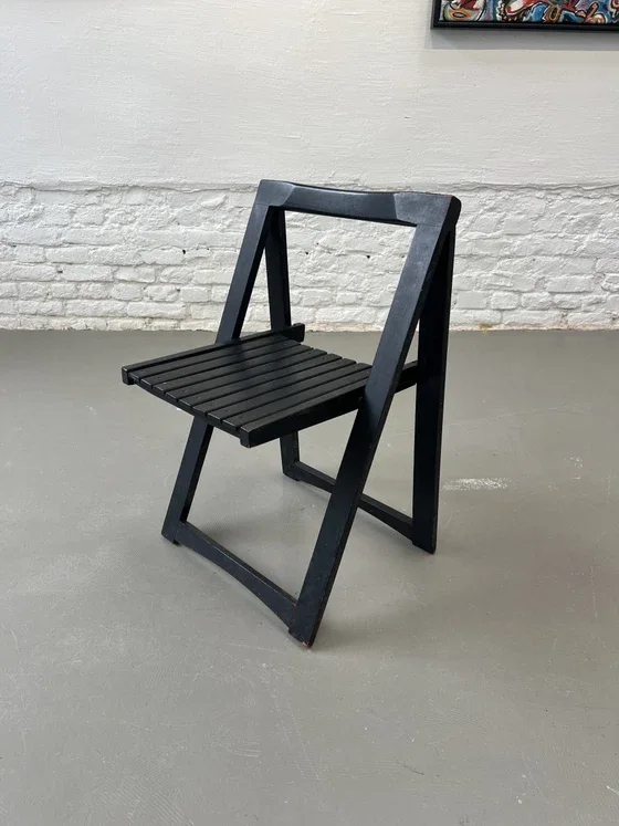 Aldo Jacober Trieste Black Wood Folding Chair
