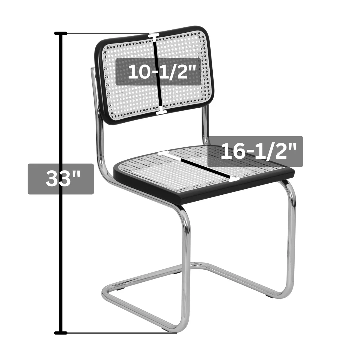 Cesca Black Cane Cantilever Dining Chair