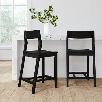 Plank+Beam Modern Black Wood Counter Stool