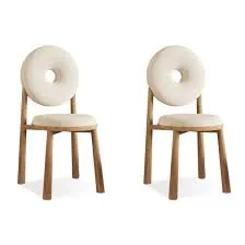 Modern Beige Boucle Accent Chair