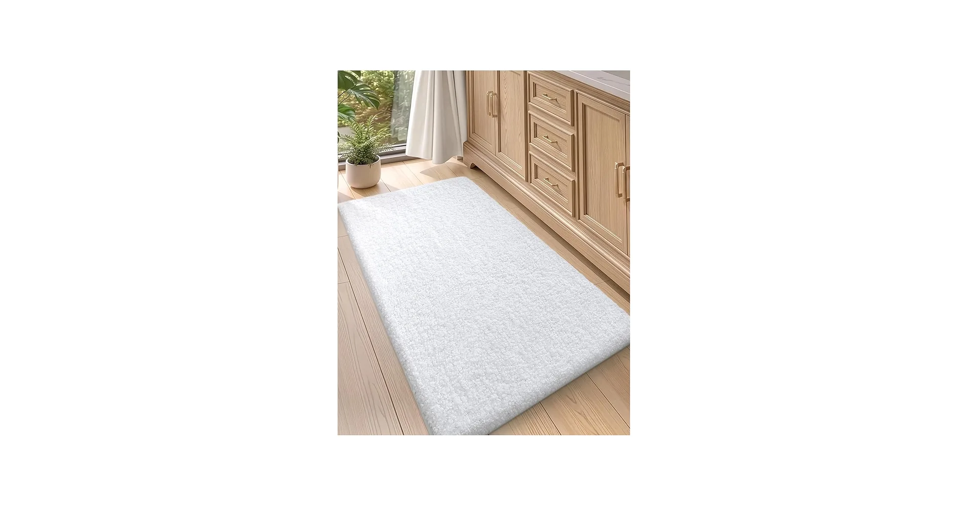 Solid White Rectangular Runner Rug