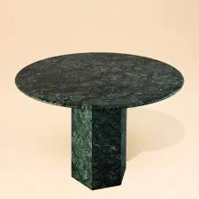 Round Green Marble Side Table