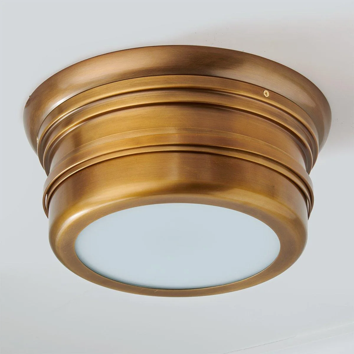 Antique Brass Round Flush Mount Ceiling Light