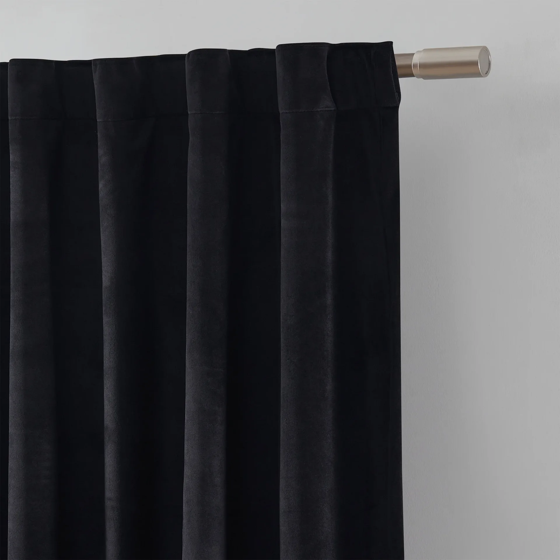 Solid Black Velvet Curtain