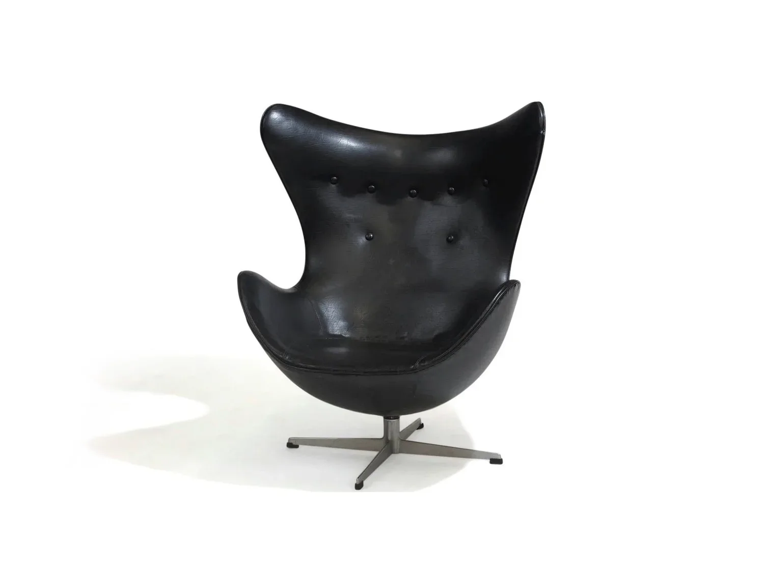 Black Leather Egg Chair