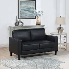 Modern Black Leather Sofa