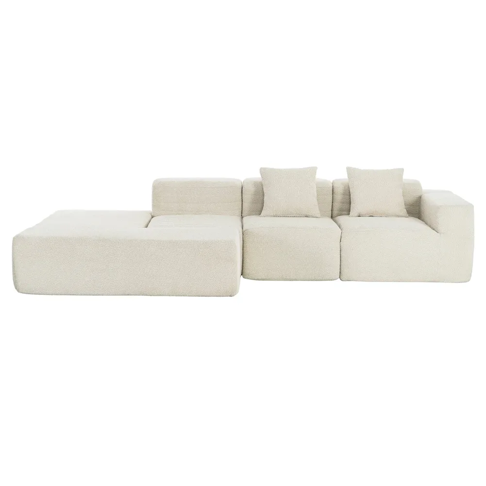 Cream Boucle Modular Sofa