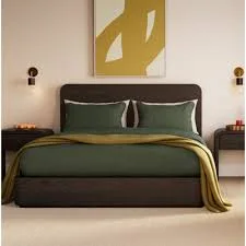 Solid Green Cotton Bedding Set
