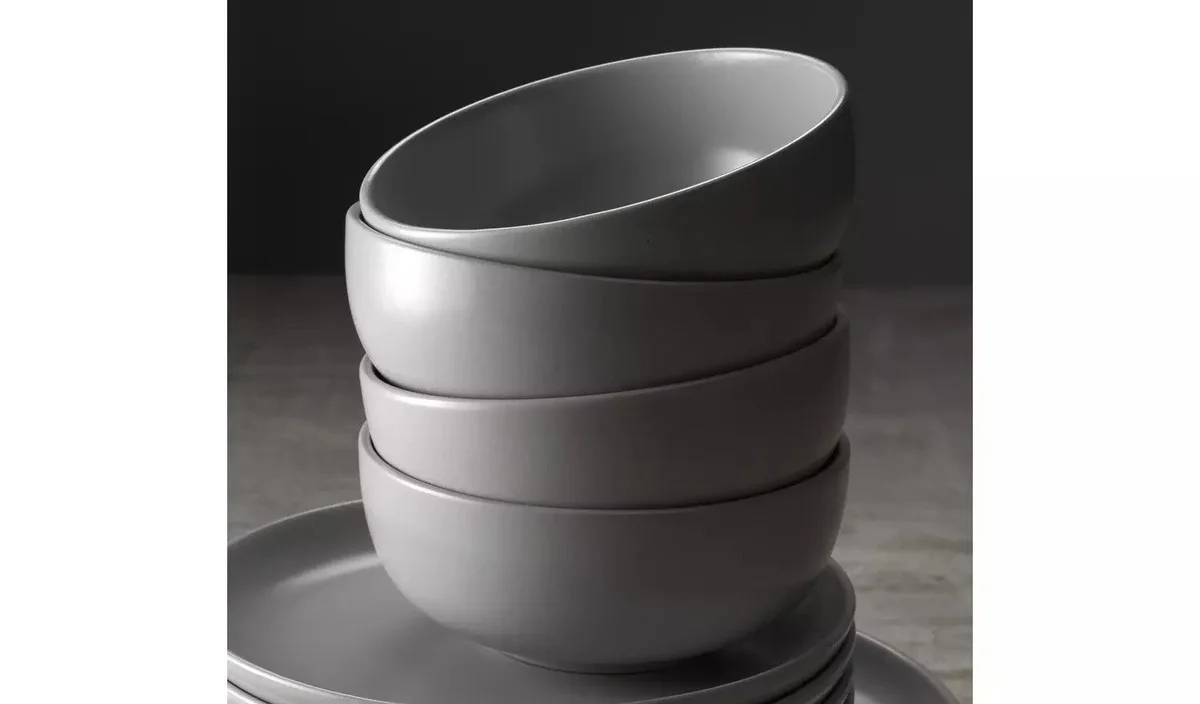 Matte Gray Ceramic Bowls