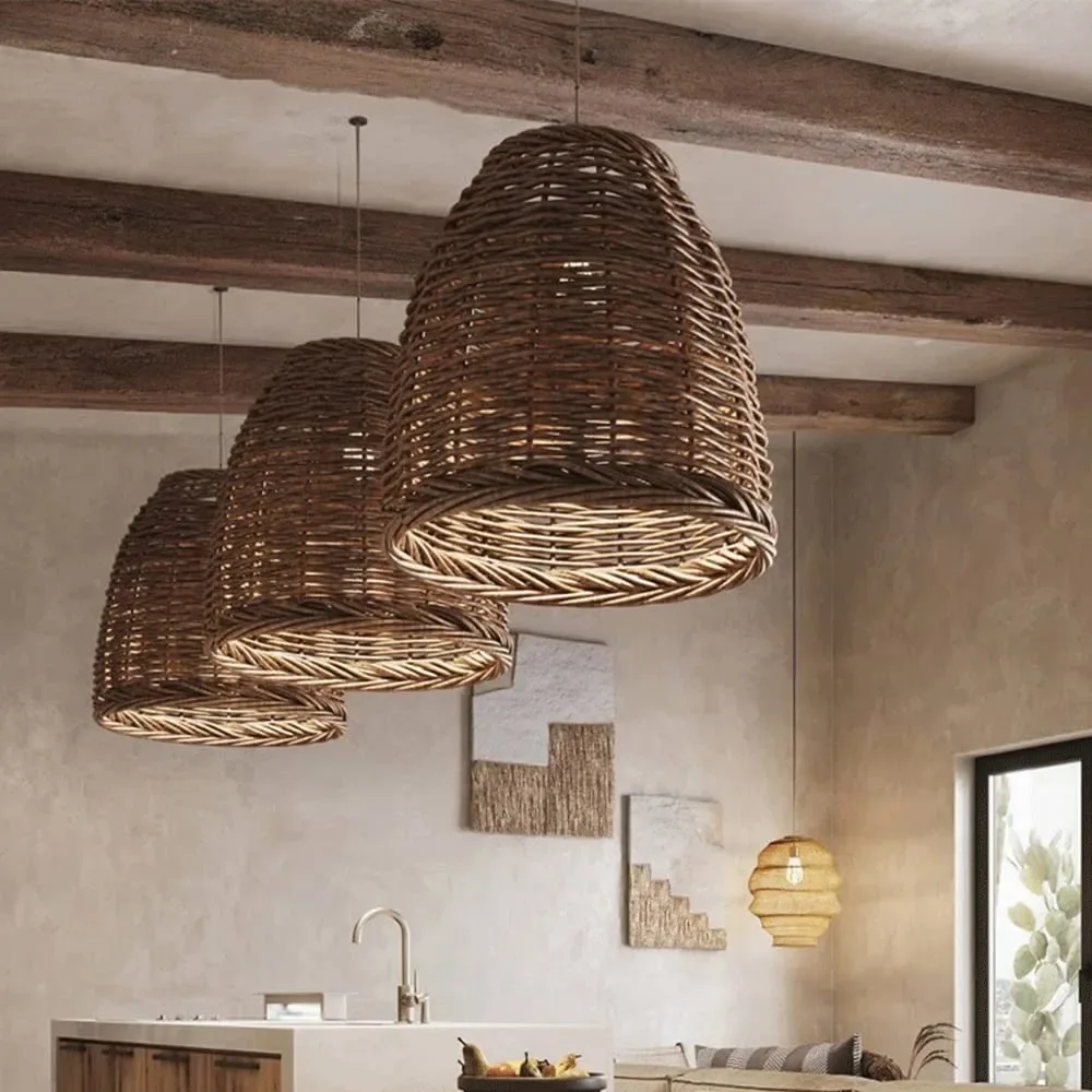 Woven Rattan Pendant Light