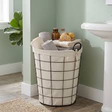 Black and White Wire Laundry Hamper