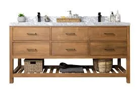 Loon Peak Porcher Natural Teak Double Bathroom Vanity