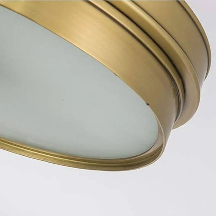 Antique Brass Round Flush Mount Ceiling Light