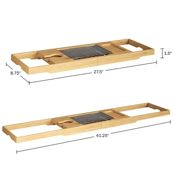 Natural Wood Bathtub Caddy