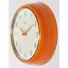 Infinity Instruments Orange Retro Round Metal Wall Clock
