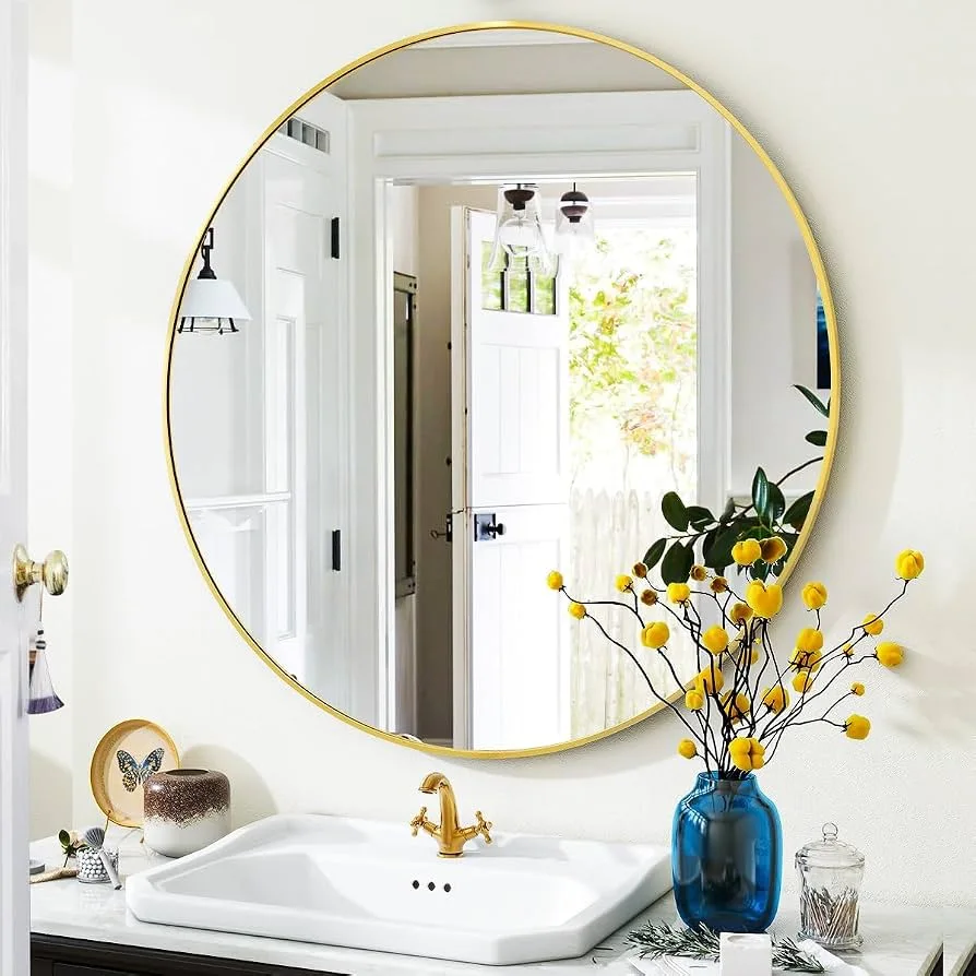 Gold Round Wall Mirror