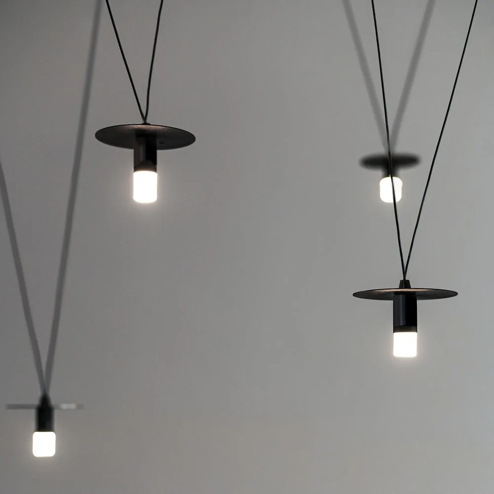 Matte Black Multi Light Pendant Fixture