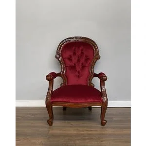 Louis XV Tufted Velvet Armchair