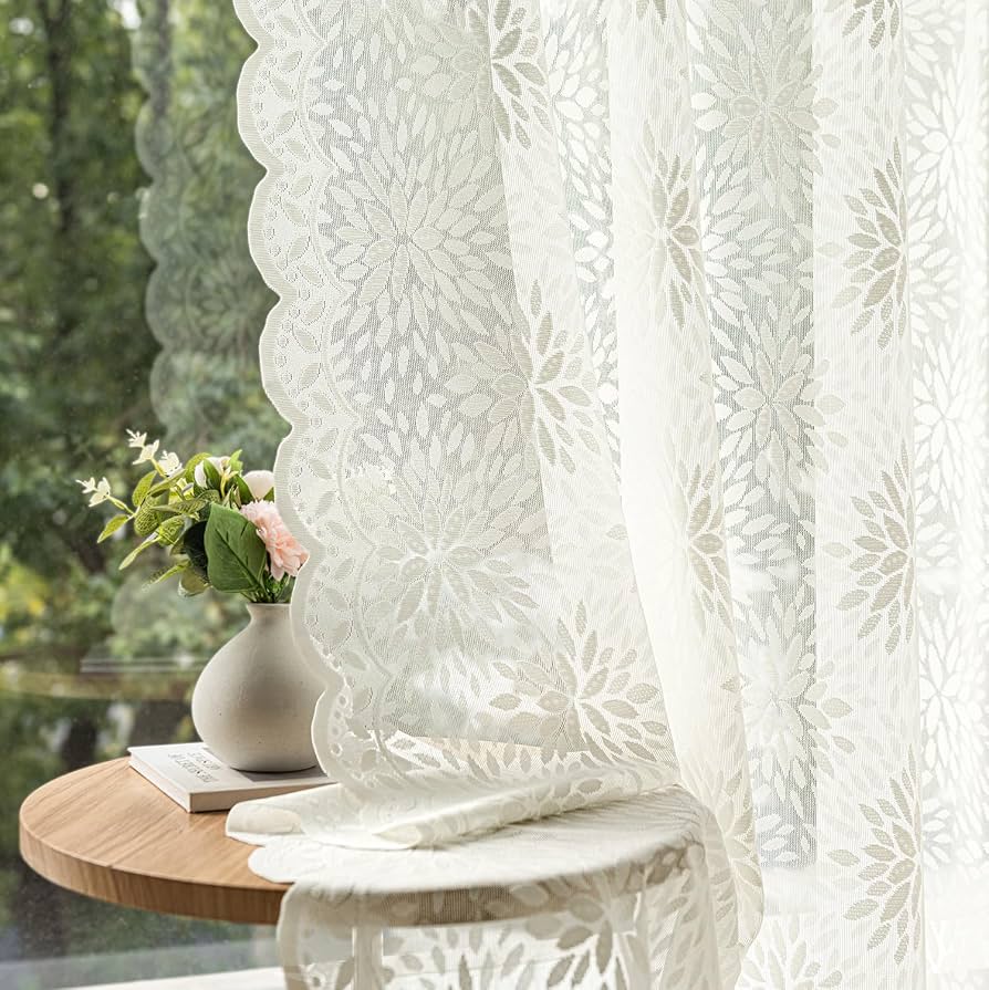 Vintage Floral Lace Curtains