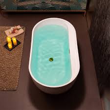 WoodBridge White Acrylic Oval Freestanding Bathtub