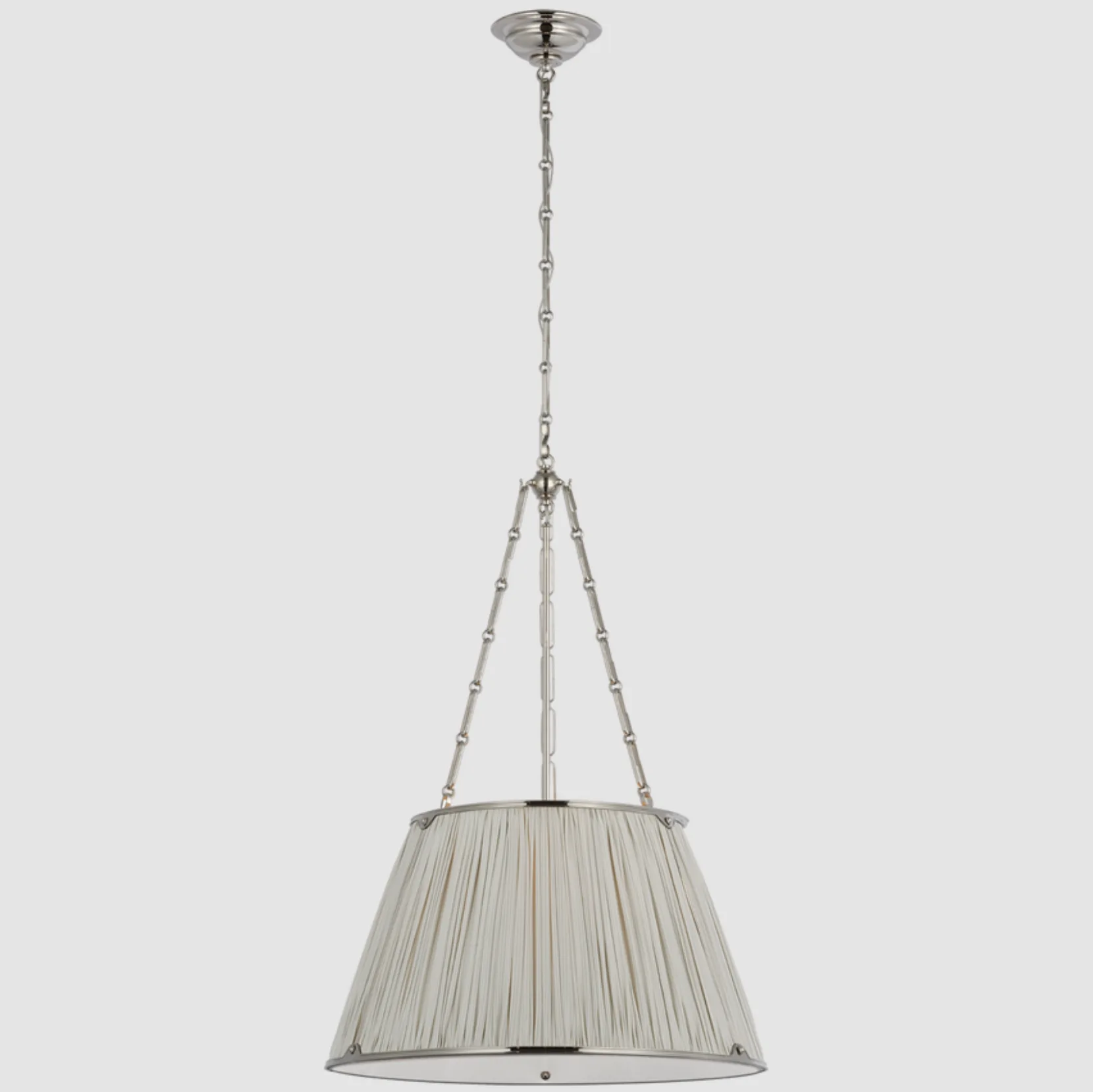 Sail Polished Metal and Fabric Pendant Light