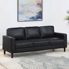 Modern Black Leather Sofa