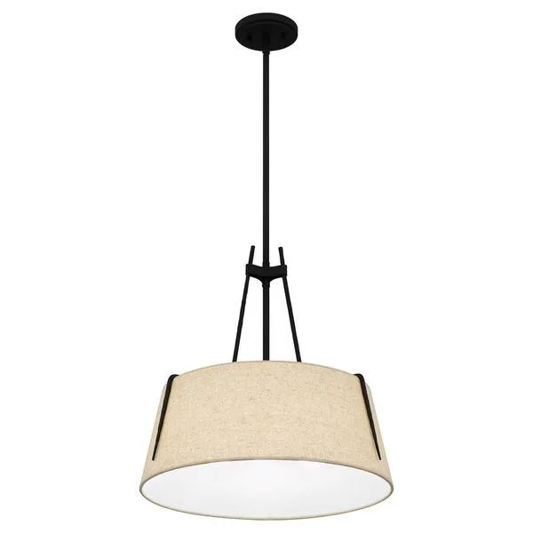Quoizel Leona Matte Black Drum Pendant Light