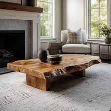 Natural Wood Live Edge Coffee Table