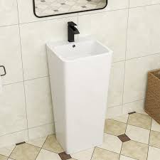 Lordear Rectangular Ceramic Pedestal Sink