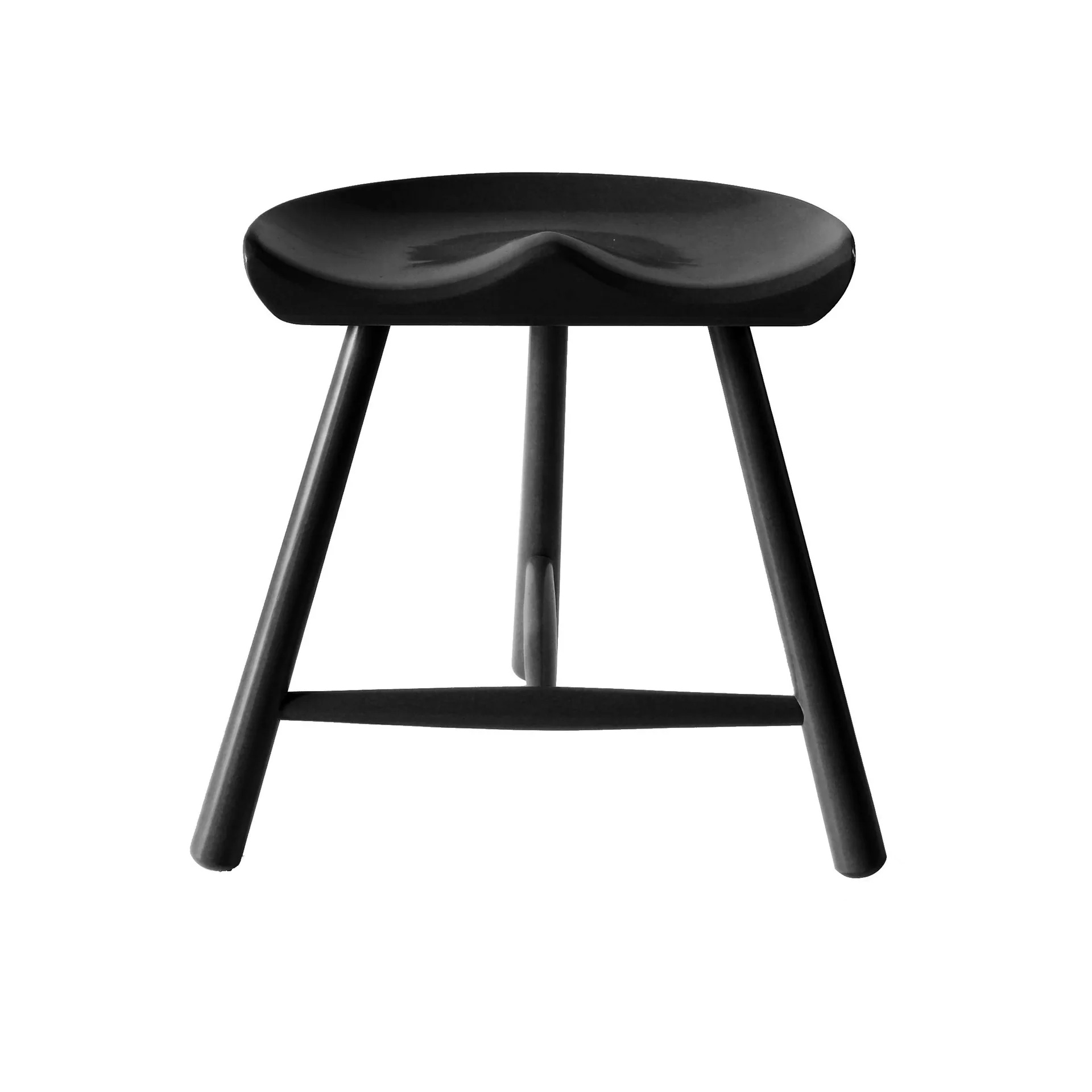 Black Wooden Saddle Stool